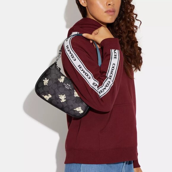 Coach Teri Shoulder Bag In Signature Canvas With Happy Dog Print - Picture 3 of 14